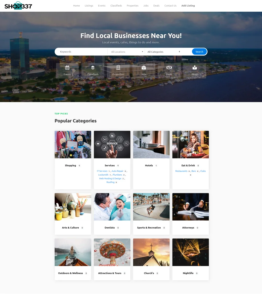 Shop337 website screenshot