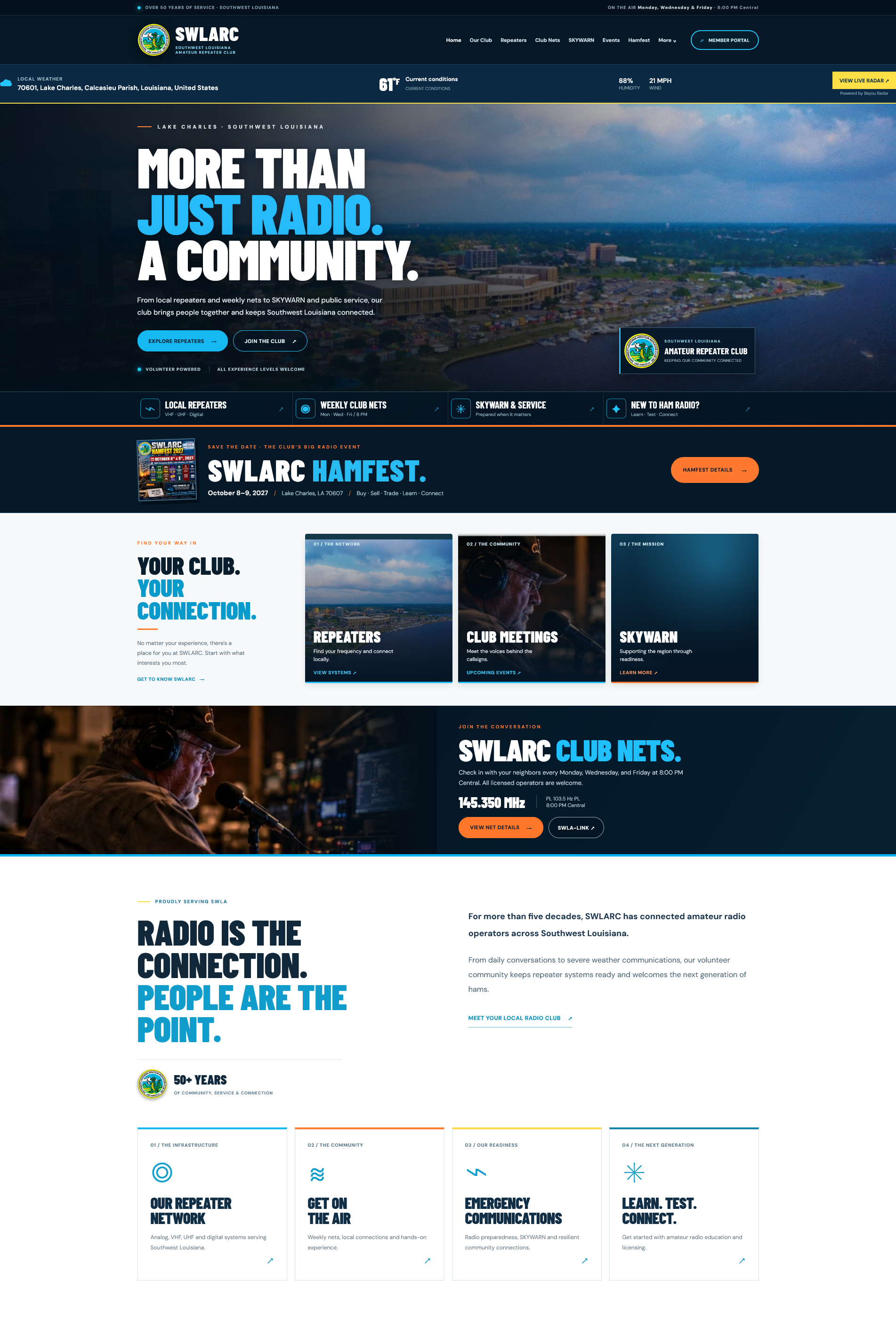 Southwest Louisiana Amateur Repeater Club website screenshot